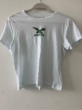 Abercrombie & Fitch White Tee with NFL Logo